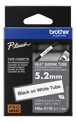 [HSE211E] Cinta rotuladora Brother termocontraible HSe211E