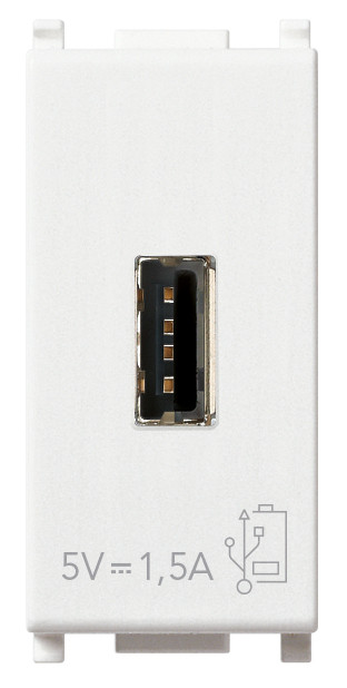 Unidad alimentación VIMAR USB 5V 1,5A 1Mblanco