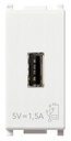 Unidad alimentación VIMAR USB 5V 1,5A 1Mblanco