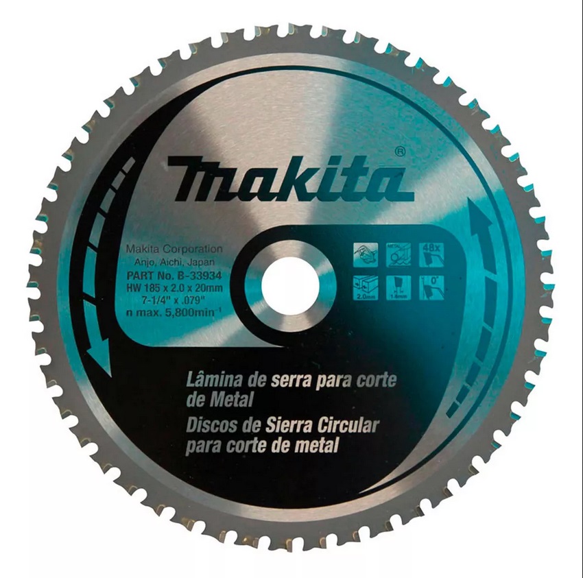DISCO 7.1/4 185 X 2,0 X 48 DIENTES EJE 20 mm ACERO DULCE DELGADO