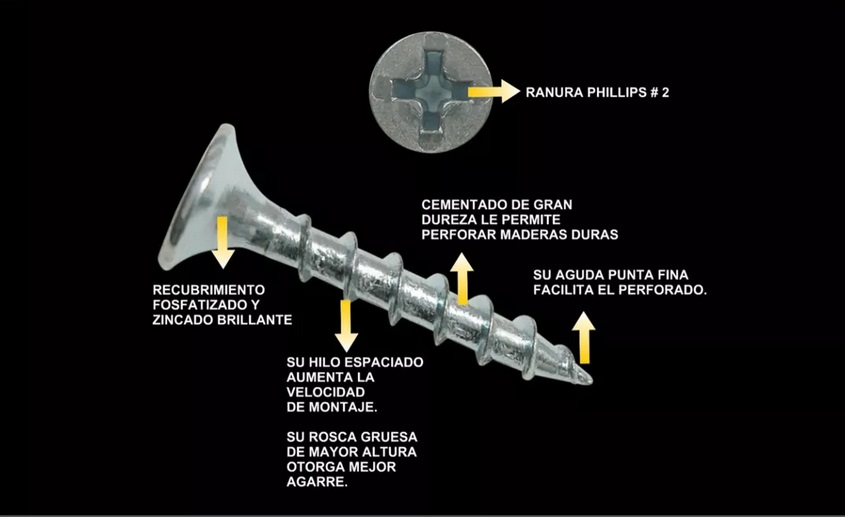 TORNILLO DRYWALL MADERA #6-9[CRS]X1 1/4 1000U