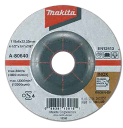 [B-21113] Disco desbaste acero Inox makita 115 X 6 X 22,23mm