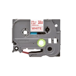 [TZE252] Cinta Rotuladora Brother TZe252 Rojo sobre Blanco 24 mm