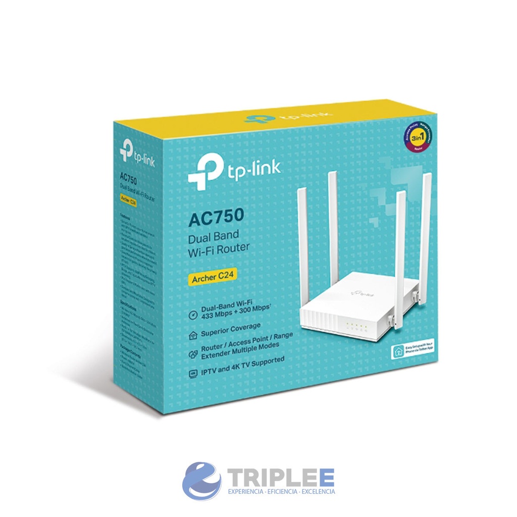 Router Wi-Fi de doble banda Tp -Link AC750 / Archer C24