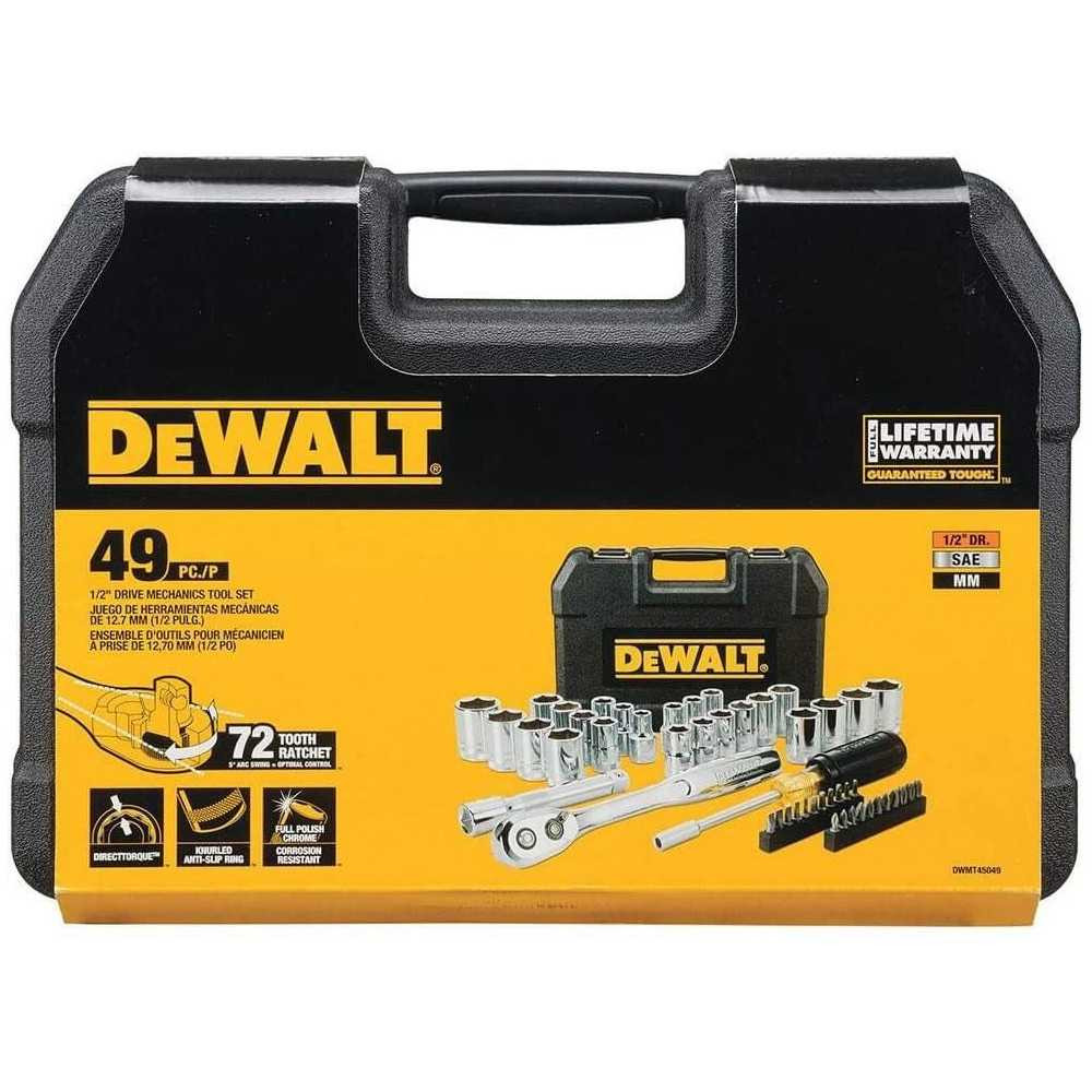 Set de juego de dados Dewalt 1/2 49 piezas DWMT45049