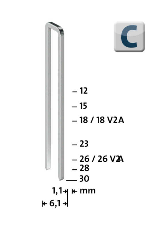 Grapa Lomo Estrecho Novus 4/26 1100 unidades