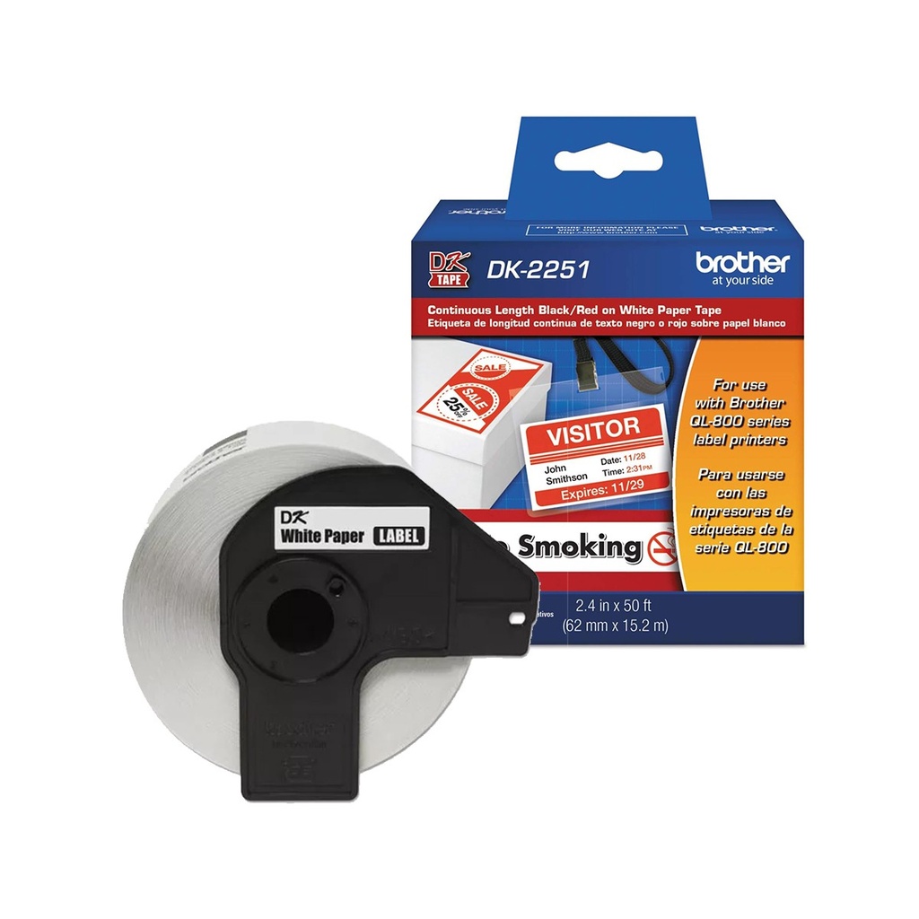 Etiqueta Adhesiva 62 mm x 15.2 mm Brother DK2251