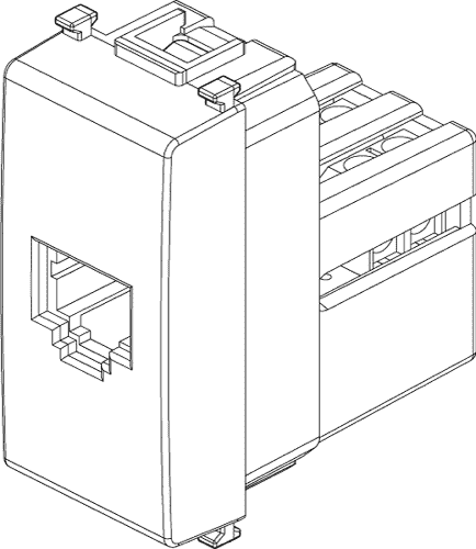 Toma telefónica VIMAR RJ11 6/4 blanco