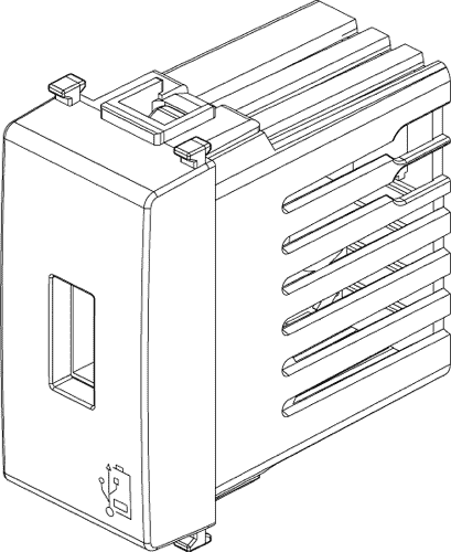 Unidad alimentación VIMAR USB 5V 1,5A 1Mblanco