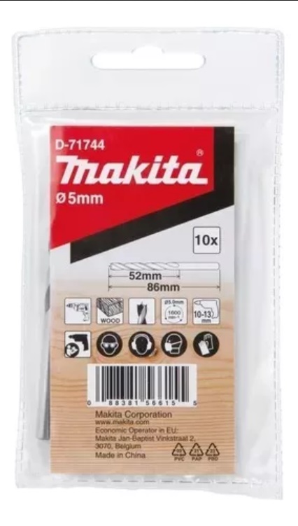SET BROCA MADERA 10PZS 5x86MM