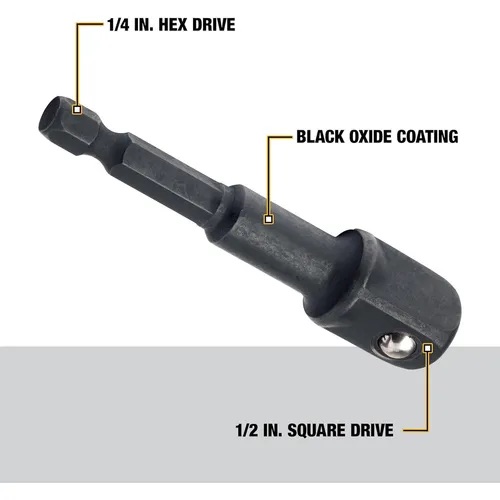 Adaptador 1/4 Hex a cuadrante 1/2 IMPACT
