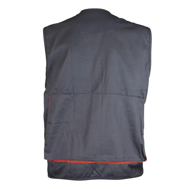 Chaleco geologo gabardina gris naranjo