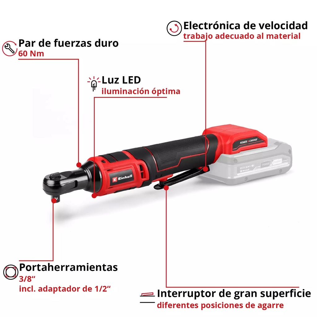 Chicharra 1/2 inalambrica Einhell TE-RW 18/60 Li-solo