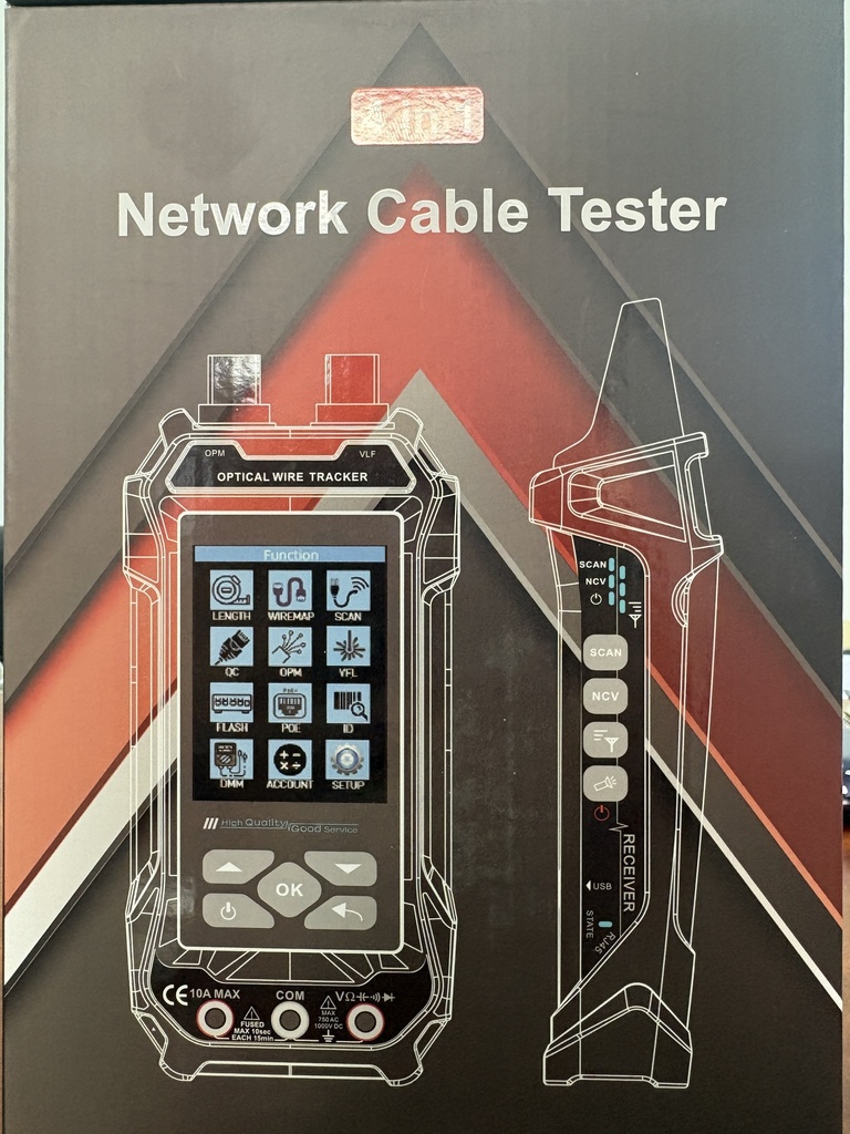 Multitester red, Voltimetro, detector de tono, poe y Power Meter Fibra optica