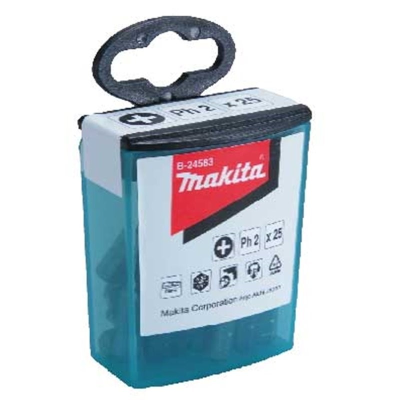 Set de Puntas para Atornillar Makita B-24751 Flip Top 25 Piezas S2 Torsión