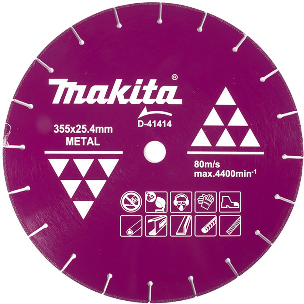 Disco corte metal diamantado makita 14 355MM X 25.4MM