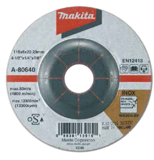 Disco desbaste acero Inox makita 115 X 6 X 22,23mm