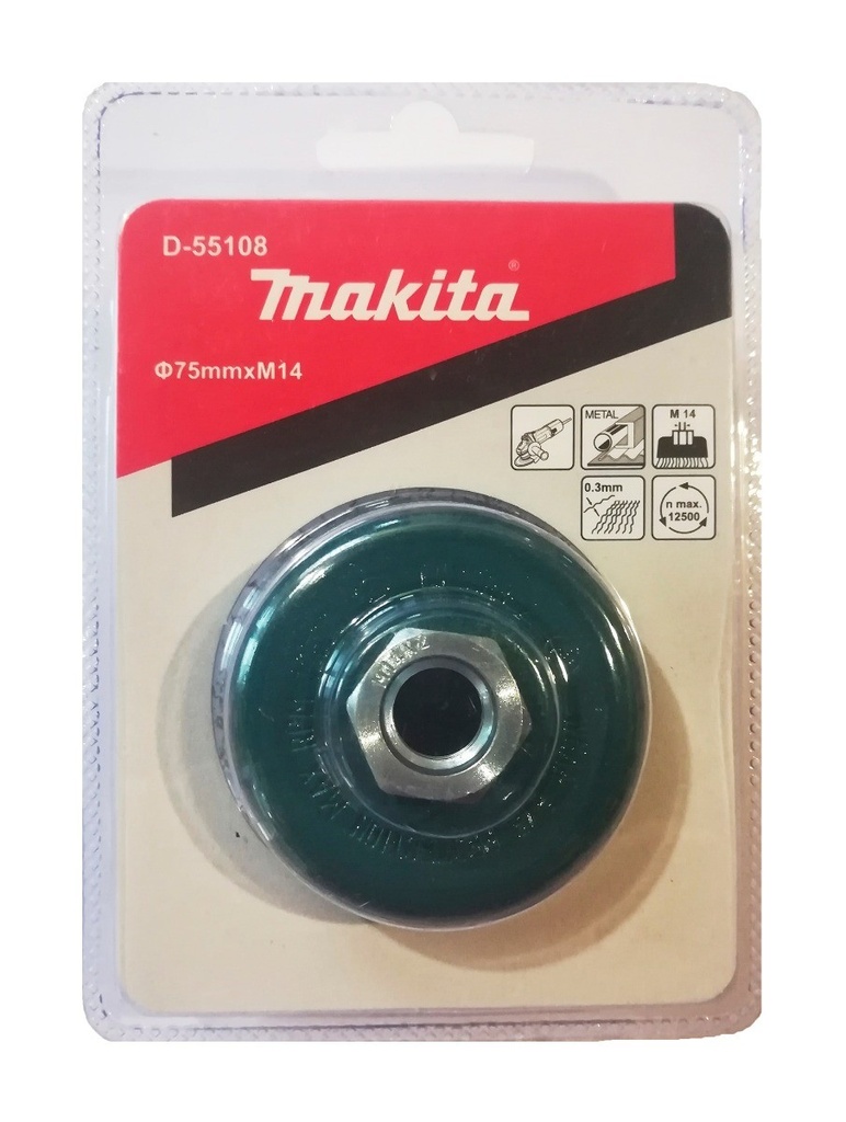 Grata Copa Makita para esmeril 3 M14X2 Acero Rizado
