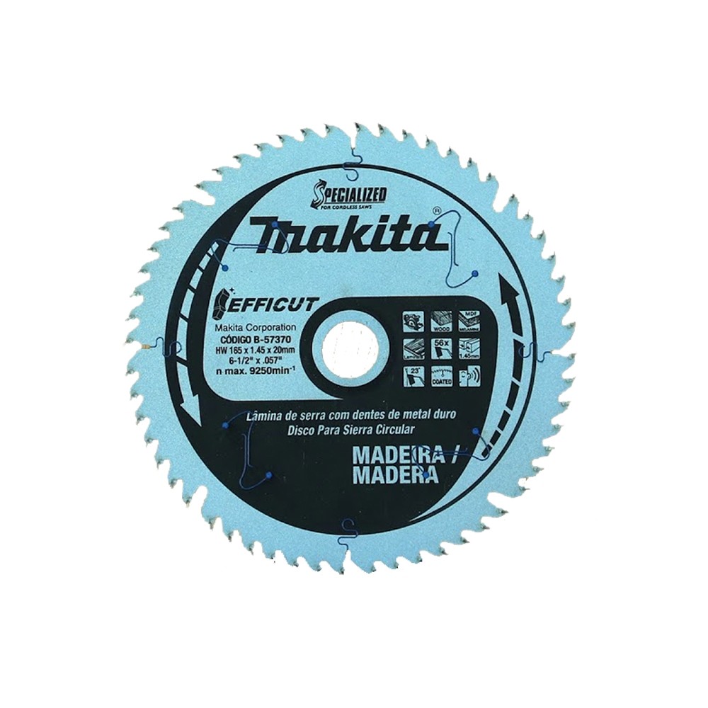 DISCO DE SIERRA PARA SP600D 165mm x 20mm x 56T 1,45 MADERA / MDF / LAMINETE