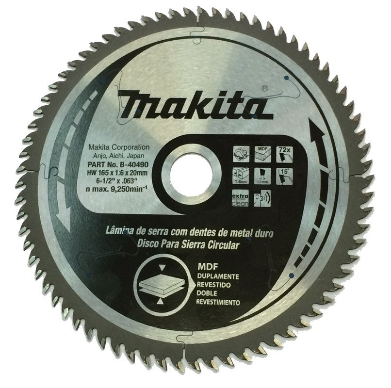 Disco Sierra Makita 6 1/2 (165 x 20 mm) 40 Dientes D-03349