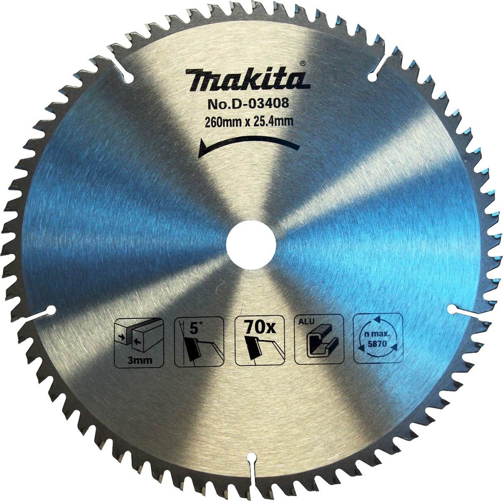 Disco de sierra makita 12" X 80 DIENTES, EJE 25,4 mm. - ALUMINIO