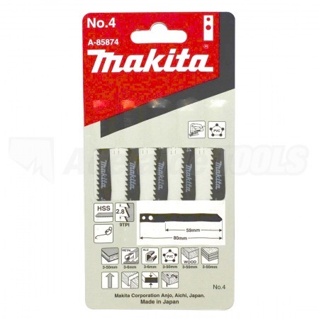 Hoja de Calar Makita Nº 4 60 mm 9 TPI para Madera, Plástico, Aluminio y Acero Dulce A-85874