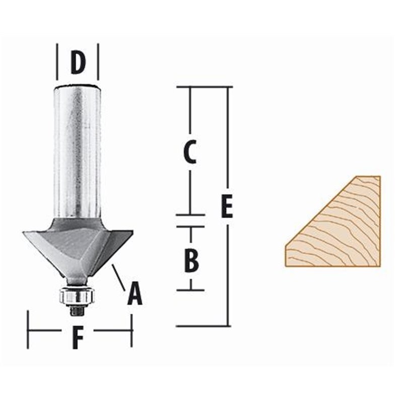 Fresa 1/4” x 1/4” para Laminados y Biselados Makita D-03056