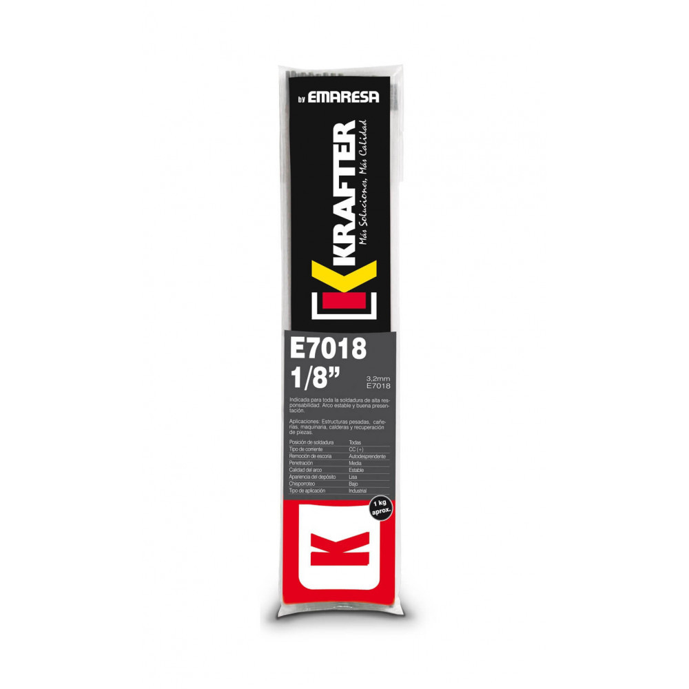 Soldadura electrodo Krafter E 7018  1/8"  3.2MM  1 KG