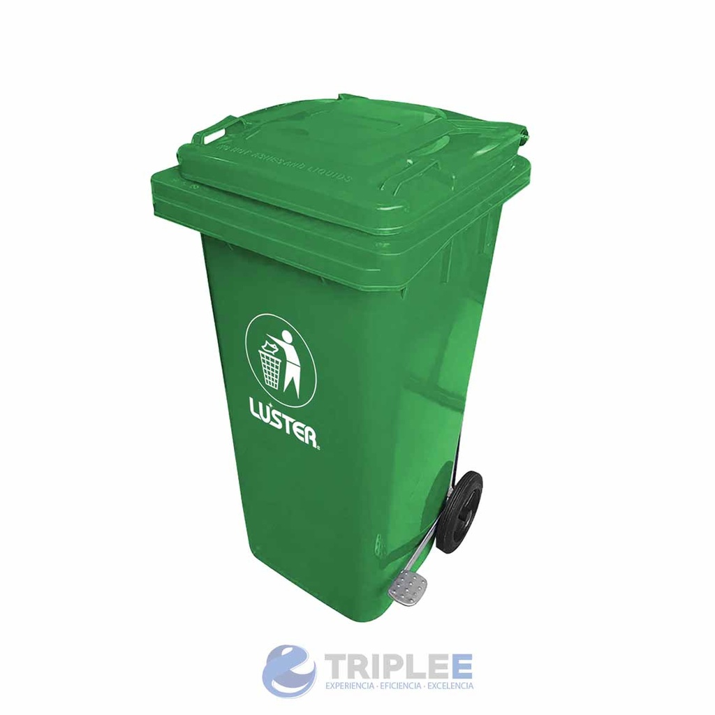 Basurero 120 l con pedal lateral verde oscuro