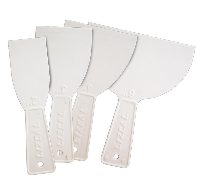 Set espátulas plásticas lisas 2-3-4-6 pulgadas 