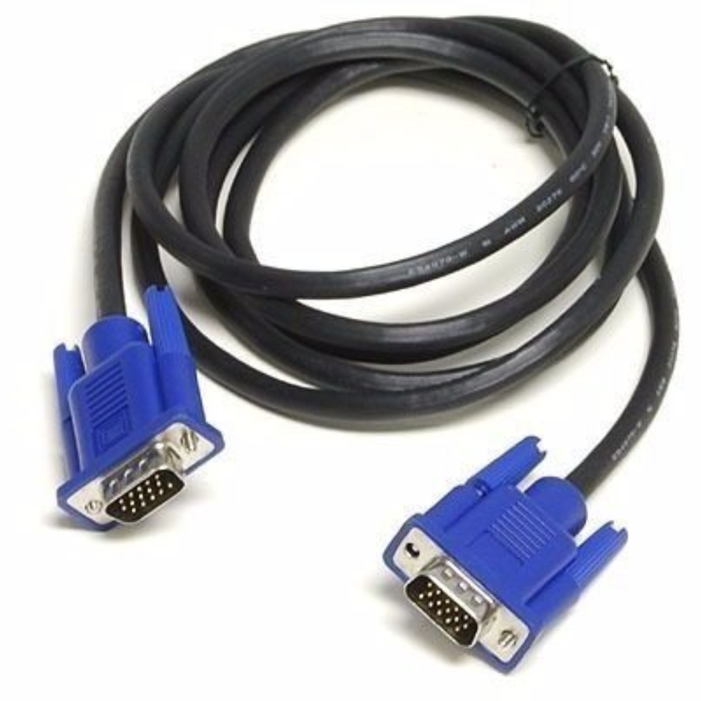 Cable VGA macho - macho 1,8 mts, delgado con conector azul para monitores