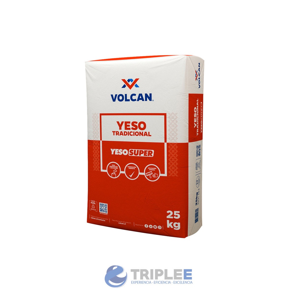 Yeso super saco 25 kg Volcan