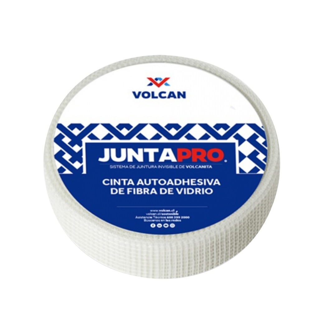 Cinta Huincha de fibra Volcanita JuntaPro Rollo 45m Volcan