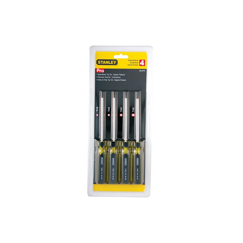 Set Destornillador stanley torx 4 piezas