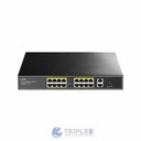 Switch PoE 10/100M de 16 puertos con 2GbE y 1 puerto SFP