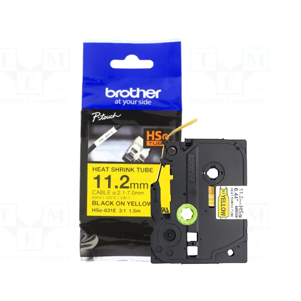 Cinta rotuladora Brother termocontraible HSE631E