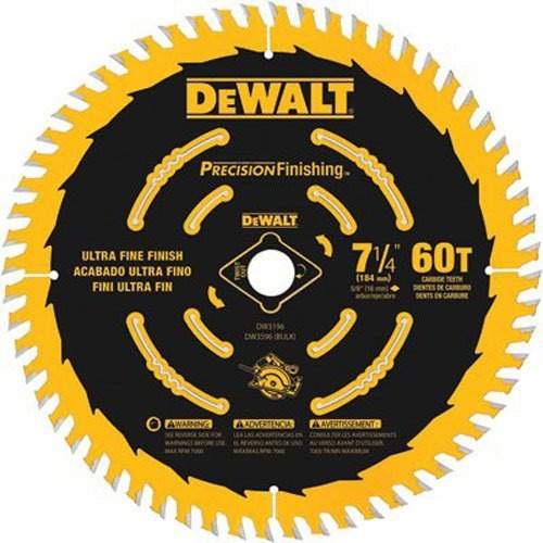 Disco Sierra 7 1/4 Dewalt - 60 dientes - Corte ultra fino