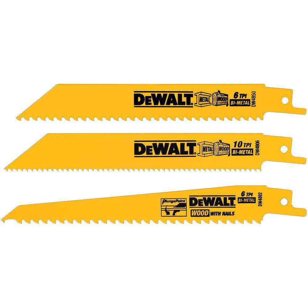 3 hojas de sierra sable 6'' 6, 10 y 6 dientes Bi-Metal - Multimaterial