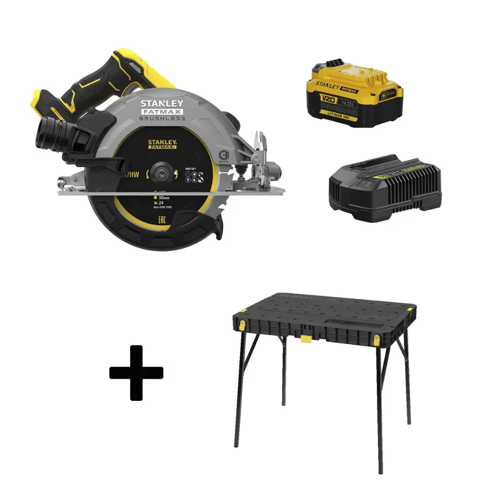 Pack Mesa de Trabajo con Sierra Circular Stanley Fatmax V20 20V STST83492-SIERRABS
