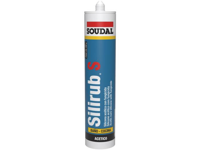 Silicona baño y cocina antihongo Transparente con fungicida Soudal 300 ml