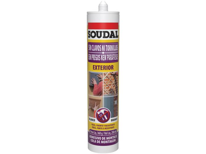 Adhesivo sin clavo de montaje Exterior  e interior Soudal