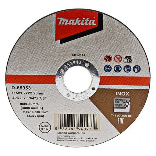 [D-65953] Disco de corte acero Inoxidable  4 1/2 Makita
