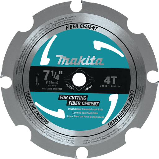 [A-95124] Disco Sierra Makita 7 1/4” x 4 dientes Eje 5/8” para Fibrocemento A-95124