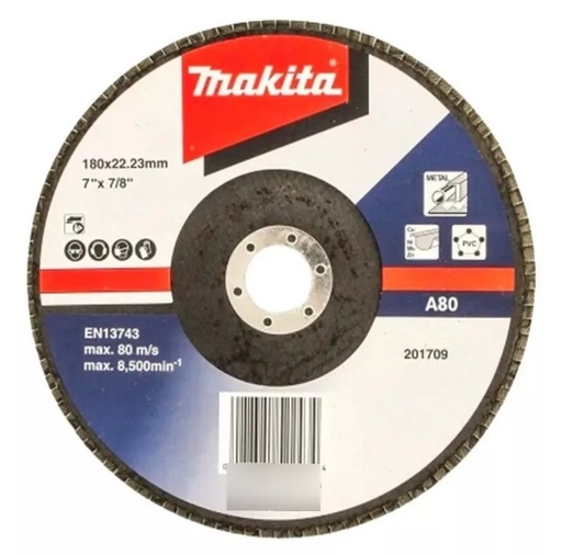 [D-63535] Disco traslapado 7 pulg. Gr 80 180 X 22 Gr 80 metal