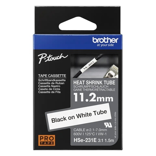 [HSE231E] Cinta rotuladora Brother termocontraible HSe231E