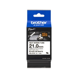 [HSE251E] cinta termorretráctil original Brother HSe-251E, negro sobre blanco, 21,0 mm de ancho