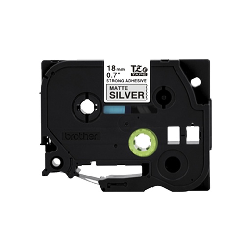 [tzesm941] Cinta rotuladora Brother negro sobre plata 18 mm tzesm941