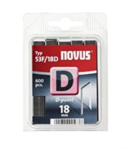 [042-0650] Grapa Alambre Plano Punta D 53F/18D 600 Unidades Novus