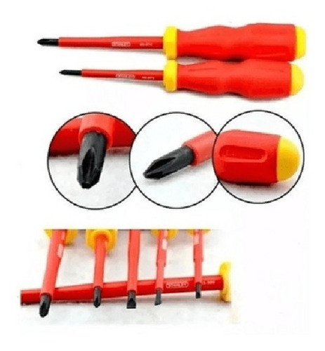 [STMT60175-LA] Juego destornillador aislado Stanley 7 piezas