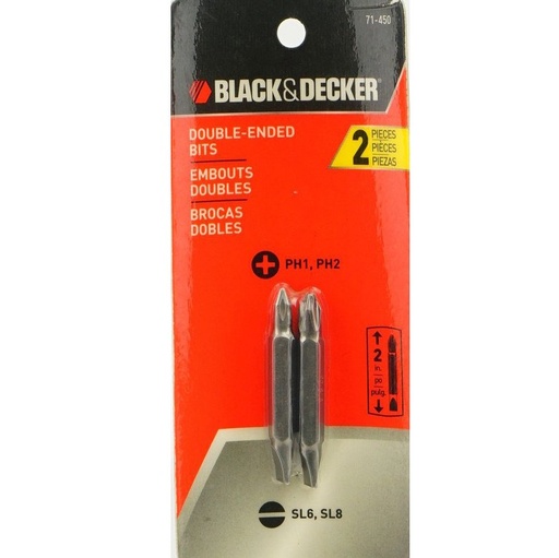 [71-450] Juego de 2 puntas dobles black and decker